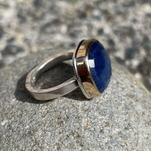 Elegant Silver and Blue Stone Ring